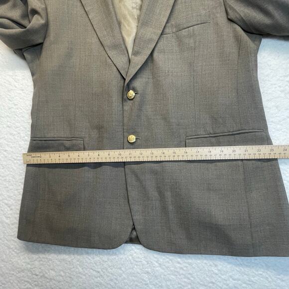 Vintage Stafford Blazer 42R Taupe Wool Gold Buttons Classic Sport Coat tweed - Picture 6 of 10